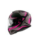 CASCO MT THUNDER 3 TURBINE SV NEGRO MATE/FUCSIA NEON