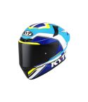 CASCO KYT TT COURSE GRAN PRIX BLANCO/AZUL