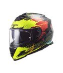 CASCO LS2 800 STORM DROP NEGRO BRILLANTE/AMARILLO NEÓN