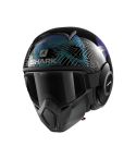 CASCO SHARK STREET DRAK KRULL NEGRO/AZUL TORNASOL