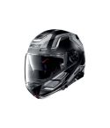 CASCO NOLAN N100-5 UPWIND NEGRO BRILLANTE/BLANCO