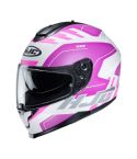 CASCO HJC C70 KORO NEGRO MATE/FUCSIA NEON