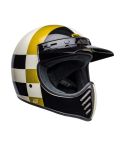 CASCO BELL MOTO 3 ATWLYDOBT BLANCO/NEGRO