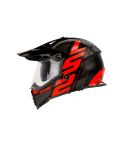 CASCO LS2 MX436 PIONEER TROPHY NEGRO BRILLANTE/ROJO