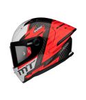 CASCO MT FF103 PLUS KRE+CARBON ROJO/FLUORESCENTE/MATE