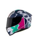 CASCO MT REVENGE 2 LIGHT AZUL/GRIS/ROSA PERLA BRILLANTE