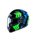 CASCO HJC CS-15 MARTIAL NEGRO BRILLANTE/AZUL/VERDE