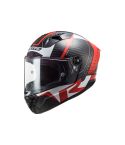 CASCO LS2 805 THUNDER RACING CARBON BLANCO/ROJO