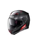 CASCO NOLAN N87 EMBLEMA N-COM NEGRO MATE/ROJO