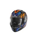 CASCO SHARK RIDILL THREEZY NEGRO MATE/NARANJA NEÓN/AZUL