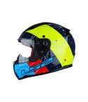 CASCO LS2 353 RAPID BLUR AZUL NAVY BRILLANTE/AMARILLO NEÓN