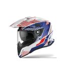 CASCO AIROH COMMANDER BOOTS SV BLANCO BRILLANTE/AZUL/ROJO