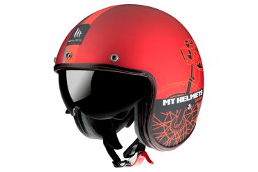 CASCO MT LE MANS 2 SV CAFE RACER ROJO MATE