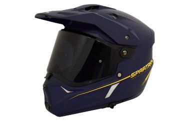 CASCO SPARTAN WOLF AZUL/AMARILLO MATE