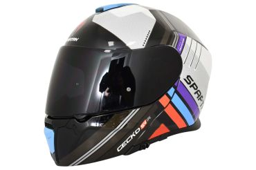 CASCO SPARTAN GECKO EPIC GRIS/BLANCO AZUL