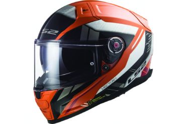 CASCO LS2 811 STYLUS NEGRO BRILLANTE/NARANA NEON