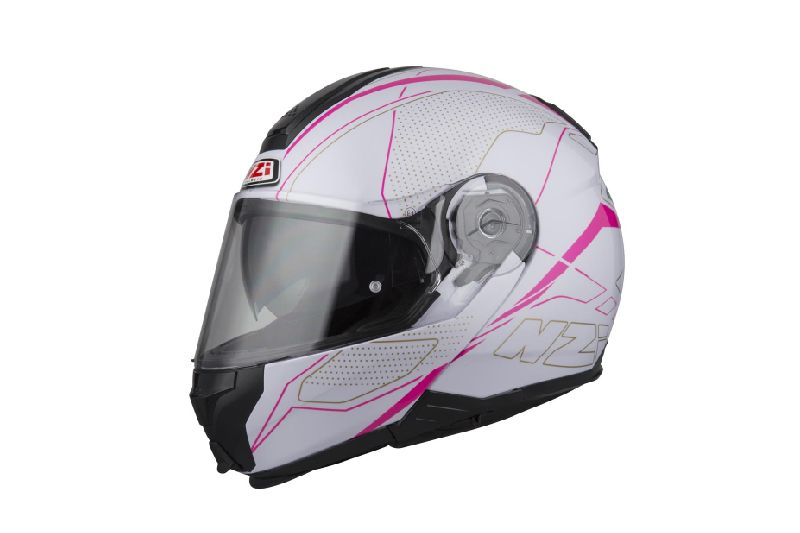casco de protección de pómulos w2 rosa y blanco