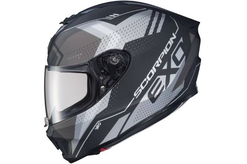 CASCO SCORPION EXO R420 SEISMIC NEGRO MATE GRIS