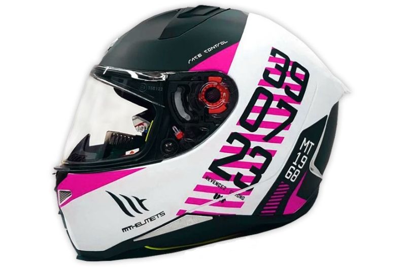 CASCO MT REVENGE 2 CHRONO BLANCO NEGRO FUCSIA