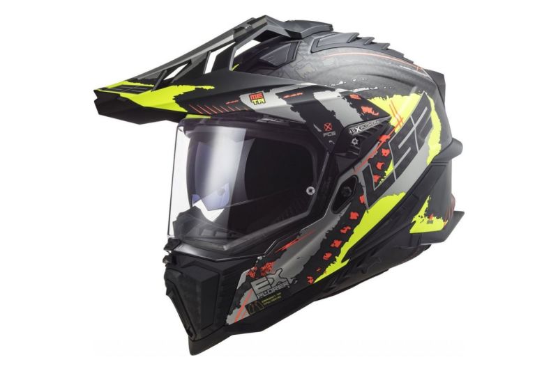 CASCO LS2 MX-701 EXPLORER CARBON EXTEND NEGRO MATE/AMARILLO NEON